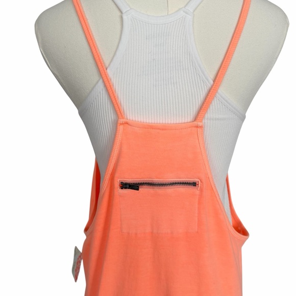 Free People FP Movement Hot Shot Onesie Large Pastel Peach Oversized Romper - Picture 7 of 14